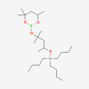 2-(1,1-Dimethyl-3-((tributylstannyl)oxy)butoxy)-4,4,6-trimethyl-1,3,2-dioxaborinane