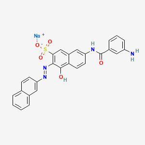 molecular formula C27H19N4NaO5S B12701252 Sodium 7-((3-aminobenzoyl)amino)-4-hydroxy-3-(2-naphthylazo)naphthalene-2-sulphonate CAS No. 85455-57-8