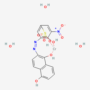 Triaqua(3-((1,5-dihydroxy-2-naphthyl)azo)-4-hydroxy-5-nitrobenzene-1-sulphonato(3-))chromium