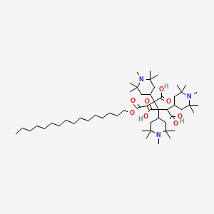 molecular formula C54H99N3O8 B12701258 1-Hexadecyl 2,3,4-tris(1,2,2,6,6-pentamethyl-4-piperidyl) butane-1,2,3,4-tetracarboxylate CAS No. 84696-73-1