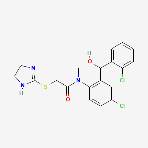 Acetamide, N-(4-chloro-2-((2-chlorophenyl)hydroxymethyl)phenyl)-2-((4,5-dihydro-1H-imidazol-2-yl)thio)-N-methyl-