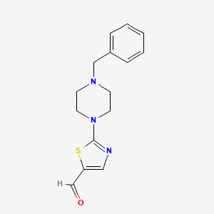molecular formula C15H17N3OS B1270129 2-(4-苄基哌嗪基)-1,3-噻唑-5-甲醛 CAS No. 303987-22-6