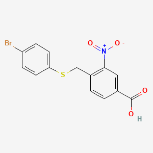 4-(((4-Bromophenyl)thio)methyl)-3-nitrobenzoic acid