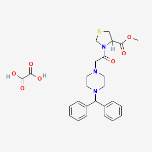 molecular formula C26H31N3O7S B12701356 methyl 3-[2-(4-benzhydrylpiperazin-1-yl)acetyl]-1,3-thiazolidine-4-carboxylate;oxalic acid CAS No. 155346-64-8