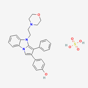 4-[4-(2-morpholin-4-ylethyl)-3-phenylpyrrolo[1,2-a]benzimidazol-2-yl]phenol;sulfuric acid