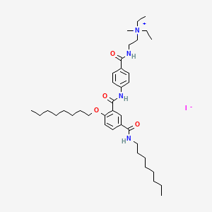 Ammonium, diethylmethyl(2-(p-(5-(octylcarbamoyl)-2-(octyloxy)benzamido)benzamido)ethyl)-, iodide