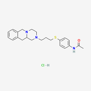 molecular formula C23H30ClN3OS B12701417 Acetamide, N-(4-((3-(1,3,4,6,11,11a-hexahydro-2H-pyrazino(1,2-b)isoquinolin-2-yl)propyl)thio)phenyl)-, monohydrochloride CAS No. 115041-65-1