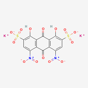 molecular formula C14H4K2N2O14S2 B12701426 Dipotassium 9,10-dihydro-1,8-dihydroxy-4,5-dinitro-9,10-dioxoanthracene-2,7-disulphonate CAS No. 56113-24-7