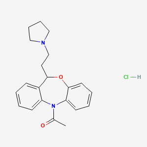 Dibenz(b,e)(1,4)oxazepine, 5,11-dihydro-5-acetyl-11-(2-(1-pyrrolidinyl)ethyl)-, monohydrochloride, (+-)-