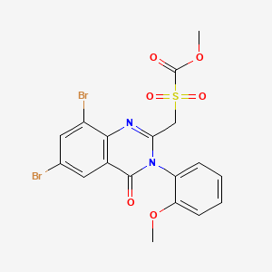 Formic acid, (((6,8-dibromo-3,4-dihydro-3-(2-methoxyphenyl)-4-oxo-2-quinazolinyl)methyl)sulfonyl)-, methyl ester