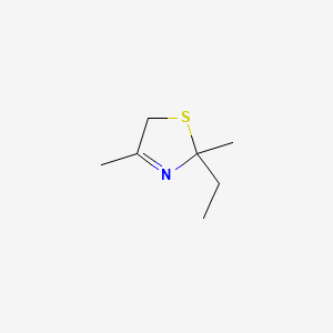 molecular formula C7H13NS B12701575 2,4-Dimethyl-2-ethyl-3-thiazoline CAS No. 80881-40-9