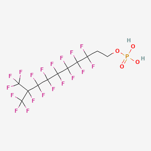 molecular formula C11H6F19O4P B12701596 3,3,4,4,5,5,6,6,7,7,8,8,9,10,10,10-Hexadecafluoro-9-(trifluoromethyl)decyl dihydrogen phosphate CAS No. 78974-42-2