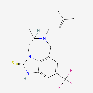 Imidazo(4,5,1-jk)(1,4)benzodiazepine-2(1H)-thione, 4,5,6,7-tetrahydro-5-methyl-6-(3-methyl-2-butenyl)-9-(trifluoromethyl)-