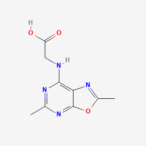 molecular formula C9H10N4O3 B12701613 Glycine, N-(2,5-dimethyloxazolo(5,4-d)pyrimidin-7-yl)- CAS No. 102248-92-0