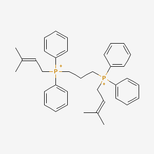 molecular formula C37H44P2+2 B12701619 (3-Methyl-2-butenyl)(3-((3-methyl-2-butenyl)(diphenyl)phosphoranyl)propyl)diphenylphosphorane CAS No. 81194-91-4