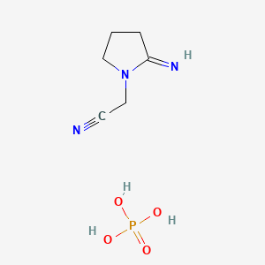 molecular formula C6H12N3O4P B12701642 2-(2-iminopyrrolidin-1-yl)acetonitrile;phosphoric acid CAS No. 151868-67-6