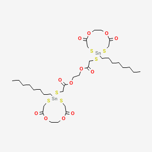 Ethylene bis(((8-octyl-5,11-dioxo-1,4-dioxa-7,9-dithia-8-stannacycloundec-8-yl)thio)acetate)