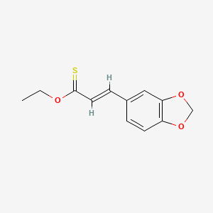 3-(1,3-Benzodioxol-5-yl)-2-propenethioic acid O-ethyl ester