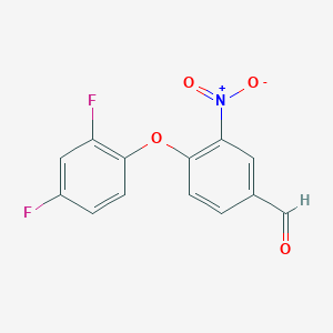 molecular formula C13H7F2NO4 B1270172 4-(2,4-Difluorophenoxy)-3-nitrobenzenecarbaldehyde CAS No. 173282-22-9