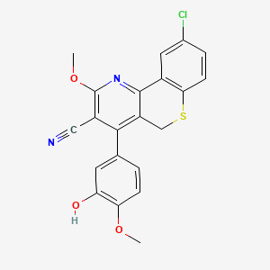 5H-(1)Benzothiopyrano(4,3-b)pyridine-3-carbonitrile, 9-chloro-4-(3-hydroxy-4-methoxyphenyl)-2-methoxy-