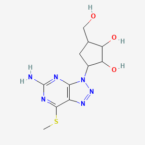 3-(5-Amino-7-(methylthio)-3H-[1,2,3]triazolo[4,5-d]pyrimidin-3-yl)-5-(hydroxymethyl)cyclopentane-1,2-diol