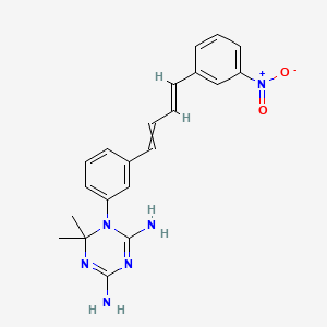 1,3,5-Triazine-2,4-diamine, 1,6-dihydro-6,6-dimethyl-1-(3-(4-(3-nitrophenyl)-1,3-butadienyl)phenyl)-