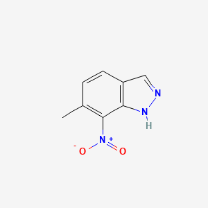 molecular formula C8H7N3O2 B1270186 6-甲基-7-硝基-1H-吲唑 CAS No. 717881-06-6