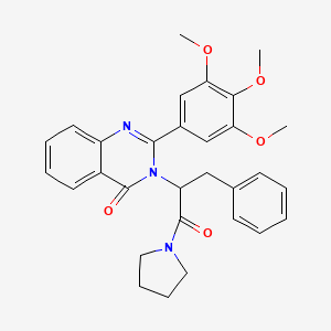 Pyrrolidine, 1-(1-oxo-2-(4-oxo-2-(3,4,5-trimethoxyphenyl)-3(4H)-quinazolinyl)-3-phenylpropyl)-