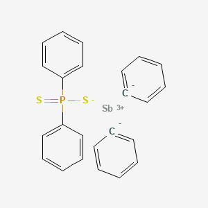 Antimony, (diphenylphosphinodithioato-S,S')diphenyl-, (T-4)-