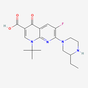 1,8-Naphthyridine-3-carboxylic acid, 1-(1,1-dimethylethyl)-7-(3-ethyl-1-piperazinyl)-6-fluoro-1,4-dihydro-4-oxo-