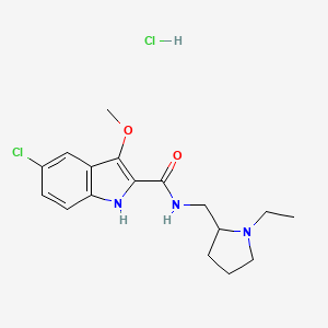 5-Chloro-N-((1-ethyl-2-pyrrolidinyl)methyl)-3-methoxy-1H-indole-2-carboxamide hydrochloride