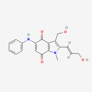 1H-Indole-4,7-dione, 3-(hydroxymethyl)-2-(3-hydroxy-1-propenyl)-1-methyl-5-(phenylamino)-, (E)-