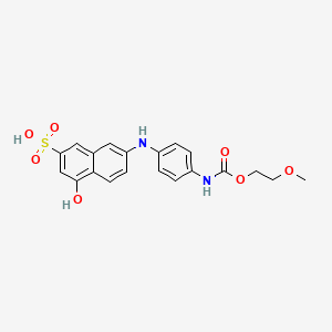 molecular formula C20H20N2O7S B12702147 4-Hydroxy-7-((4-(((2-methoxyethoxy)carbonyl)amino)phenyl)amino)naphthalene-2-sulphonic acid CAS No. 94086-83-6