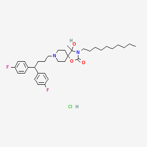 1-Oxa-3,8-diazaspiro(4.5)decan-2-one, 8-(4,4-bis(4-fluorophenyl)butyl)-3-decyl-4-hydroxy-4-methyl-, monohydrochloride