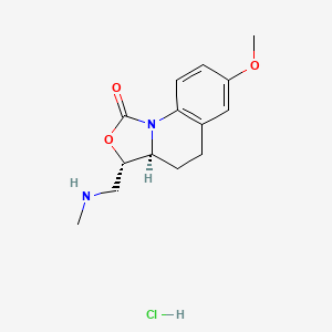 1H-Oxazolo(3,4-a)quinolin-1-one, 3,3a,4,5-tetrahydro-7-methoxy-3-((methylamino)methyl)-, monohydrochloride, cis-