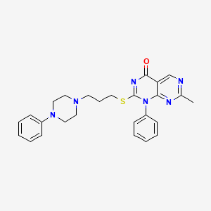 Pyrimido(4,5-d)pyrimidin-4(1H)-one, 7-methyl-1-phenyl-2-((3-(4-phenyl-1-piperazinyl)propyl)thio)-