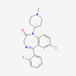 2H-1,4-Benzodiazepin-2-one, 1,3-dihydro-7-chloro-5-(2-fluorophenyl)-1-(1-methyl-4-piperidinyl)-