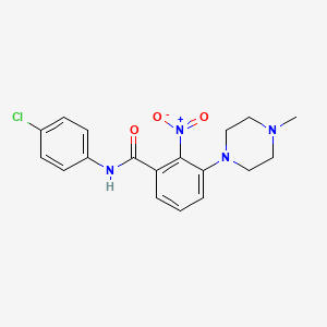 Benzamide, N-(4-chlorophenyl)-3-(4-methyl-1-piperazinyl)-2-nitro-