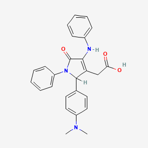 1H-Pyrrole-3-acetic acid, 2,5-dihydro-2-(4-(dimethylamino)phenyl)-5-oxo-1-phenyl-4-(phenylamino)-