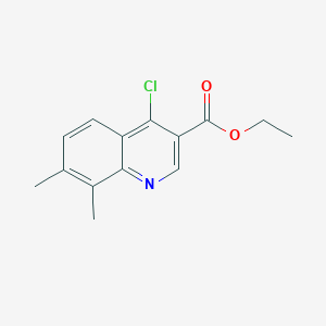 molecular formula C14H14ClNO2 B1270243 Ethyl 4-chloro-7,8-dimethylquinoline-3-carboxylate CAS No. 56824-88-5