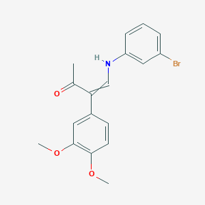 molecular formula C18H18BrNO3 B1270247 4-(3-Bromoanilino)-3-(3,4-dimethoxyphenyl)but-3-en-2-one 