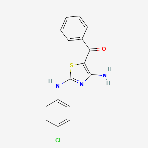 molecular formula C16H12ClN3OS B1270250 [4-氨基-2-(4-氯苯胺基)-1,3-噻唑-5-基](苯基)甲甲酮 CAS No. 196877-94-8