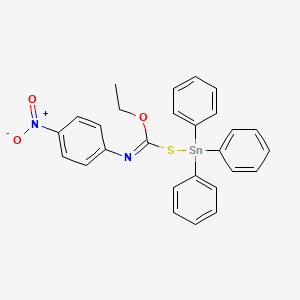 ((Ethoxy((4-nitrophenyl)imino)methyl)thio)triphenylstannane