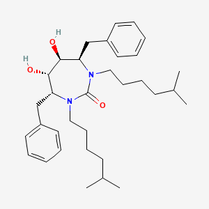 2H-1,3-Diazepin-2-one, hexahydro-5,6-dihydroxy-1,3-bis(5-methylhexyl)-4,7-bis(phenylmethyl)-, (4R,5S,6S,7R)-