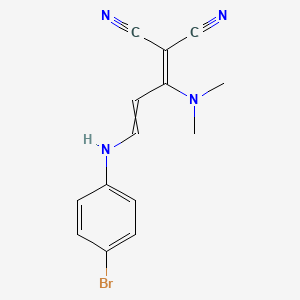 molecular formula C14H13BrN4 B1270286 2-[3-(4-Bromoanilino)-1-(dimethylamino)prop-2-enylidene]propanedinitrile 