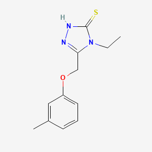 molecular formula C12H15N3OS B1270311 4-乙基-5-[(3-甲基苯氧基)甲基]-4H-1,2,4-三唑-3-硫醇 CAS No. 307327-55-5