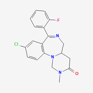 Pyrimido(1,6-a)(1,4)benzodiazepin-3(4H)-one, 1,2,4a,5-tetrahydro-9-chloro-7-(2-fluorophenyl)-2-methyl-