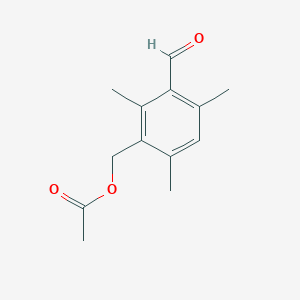 molecular formula C13H16O3 B1270319 3-甲酰-2,4,6-三甲基苄基乙酸酯 CAS No. 137380-48-4