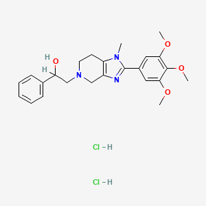 molecular formula C24H31Cl2N3O4 B12703303 5H-Imidazo(4,5-c)pyridine-5-ethanol, 1,4,6,7-tetrahydro-1-methyl-alpha-phenyl-2-(3,4,5-trimethoxyphenyl)-, dihydrochloride CAS No. 120260-38-0