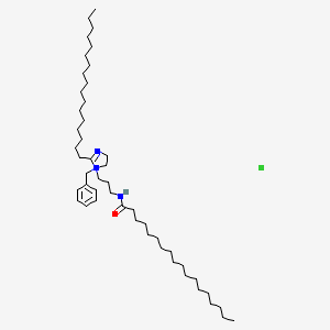 molecular formula C48H88ClN3O B12703355 1-Benzyl-2-heptadecyl-4,5-dihydro-1-(3-((1-oxooctadecyl)amino)propyl)-1-H-imidazolium chloride CAS No. 97337-78-5
